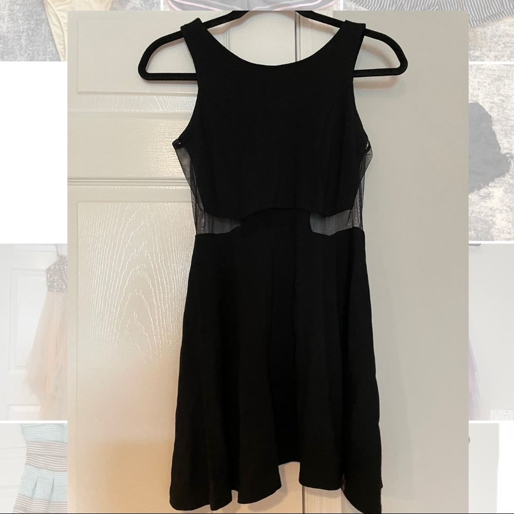 Black dressy dress, mesh openings
